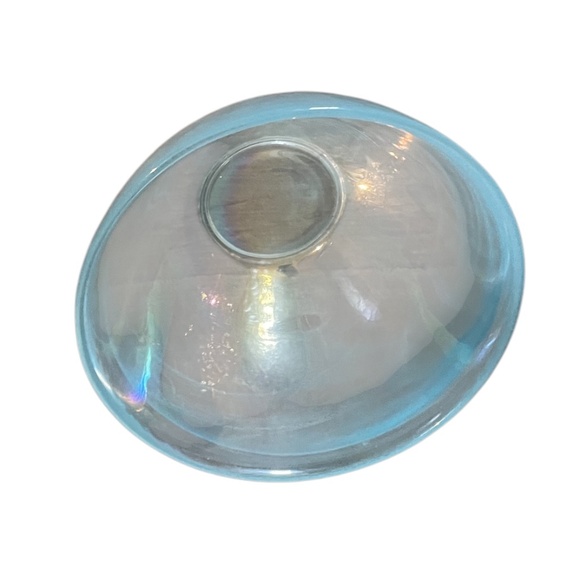 Opalescent Blue Swirl Iridescent Cereal/Dessert Bowls Scandinavisch Design, NEW - Picture 5 of 6